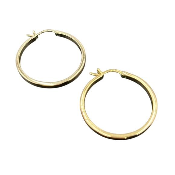 Sterling‎ Silver Vermeil 925 Hoop Pierced Earrings 3mm, 6.1 grams - Picture 1 of 8